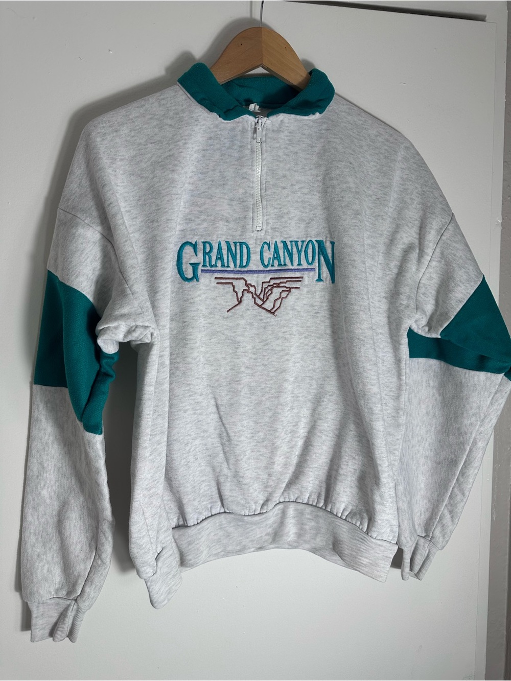 Vintage 90s Grand Canyon Colorblock Quarter-Zip Pullover Sweater